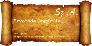 Szvoboda Angéla névjegykártya